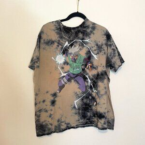 Naruto Tie Dye Kakashi Hatake Shippuden Large adult graphic t-shirt